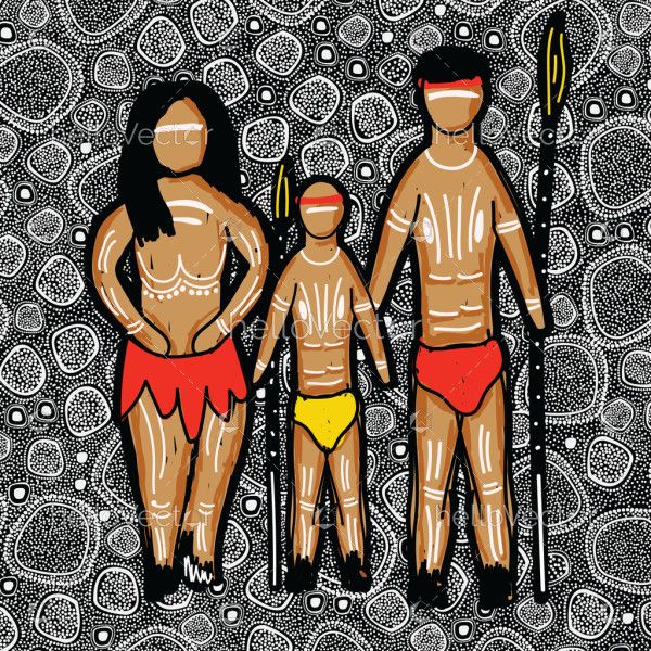 Aboriginal painting - Family concept
