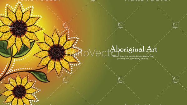 Sunflower aboriginal banner design