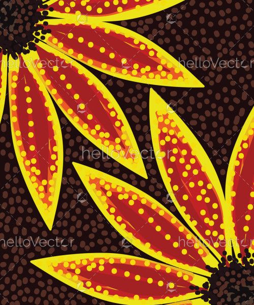 Sunflower Aboriginal Dot Painting