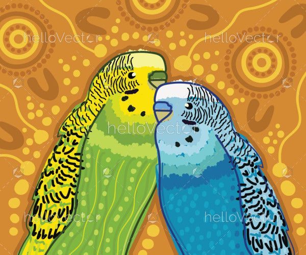 Australian parakeet vector painting