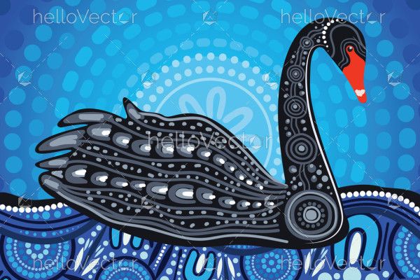 Black swan aboriginal art - Vector