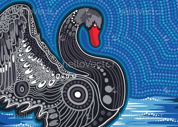 Black swan dot painting - Aboriginal