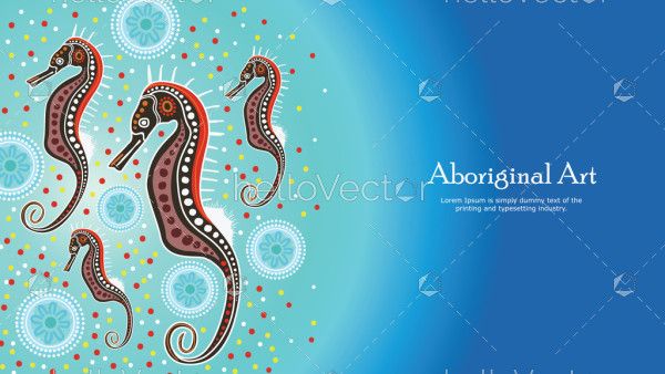 Seahorse aboriginal banner design