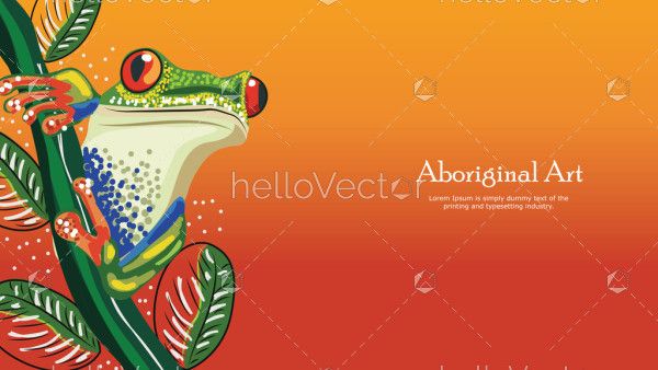 Frog aboriginal art banner background