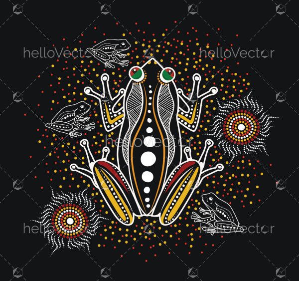 Aboriginal style of frog art - Illustration
