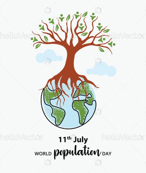 World population day concept illustration