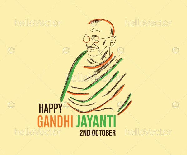 Mahatma Gandhi Sketch Poster, Happy Gandhi Jayanti