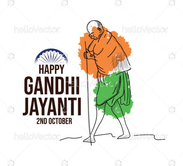 Happy Gandhi Jayanti Vector Design