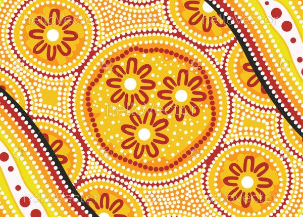 Aboriginal dot design yellow background
