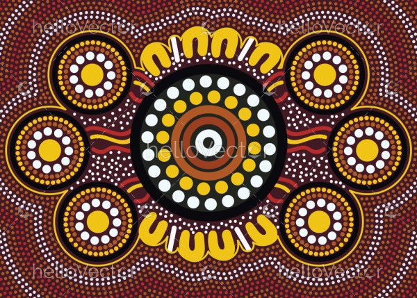Aboriginal style of dot artwork - Vector