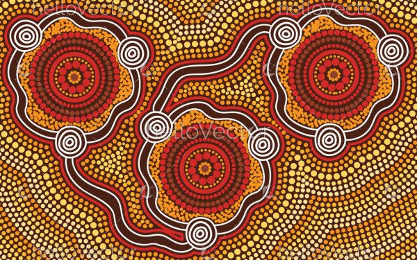 Australian Aboriginal Dot Connection Vector Painting