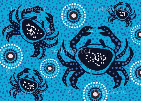 Aboriginal dot artwork with crabs