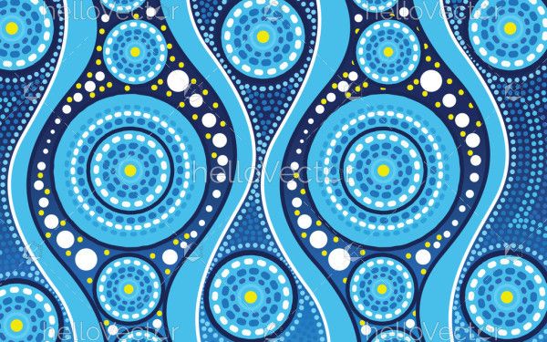 Blue Australian Aboriginal Dot Design