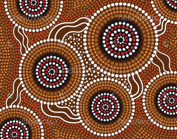 Connection concept dot aboriginal painting - illustration