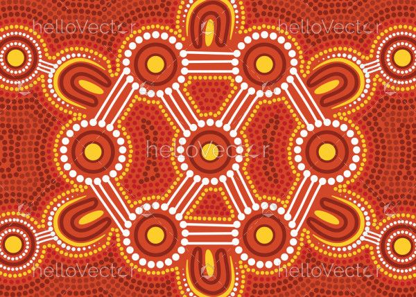 Aboriginal dot connection concept artwork - Vector