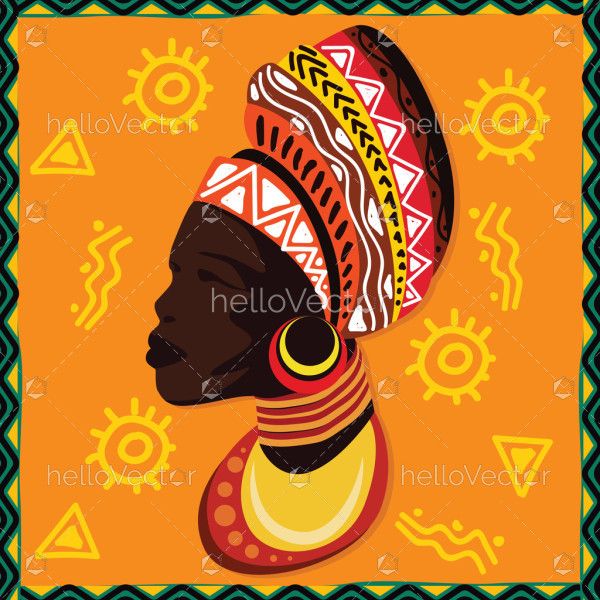 African Woman Vector Painting