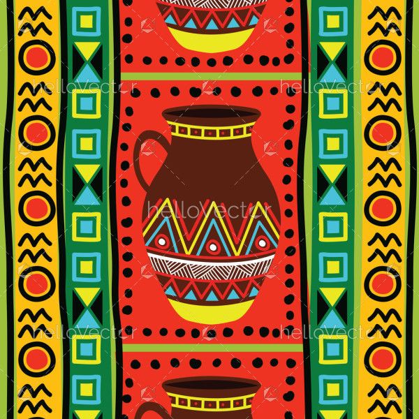Pottery African Art Background - Vector