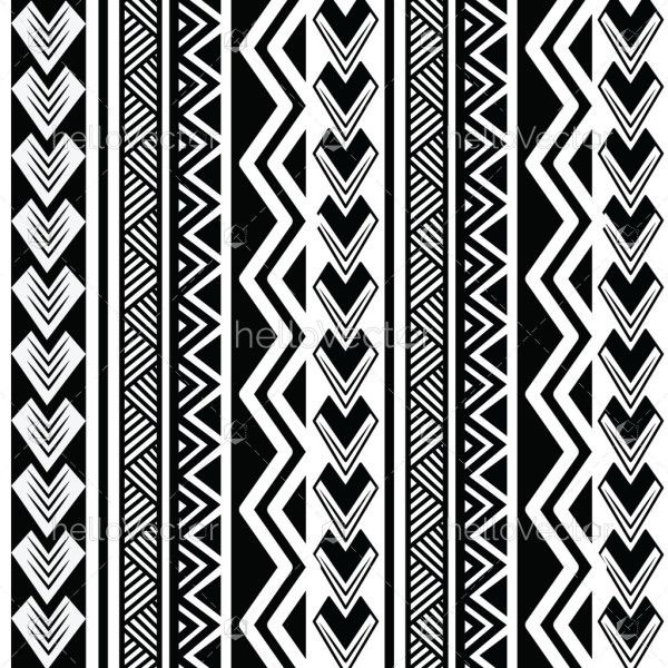 Maori Polynesian Tribal Seamless Pattern - Illustration