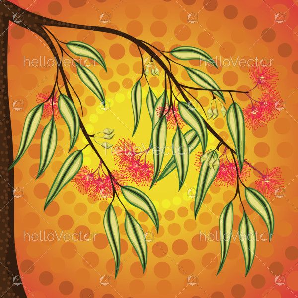 Gumtree art in aboriginal dot style