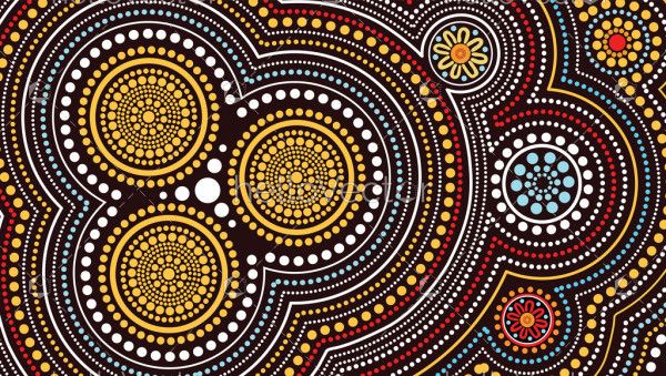 Aboriginal art vector painting, Connection concept