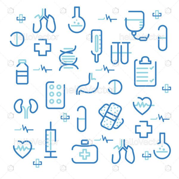 Medical and healthcare icon background - Vector