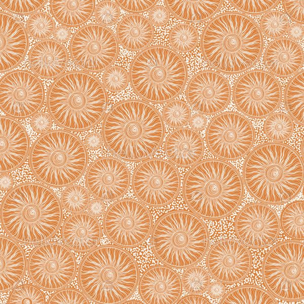 Orange aboriginal style seamless pattern background