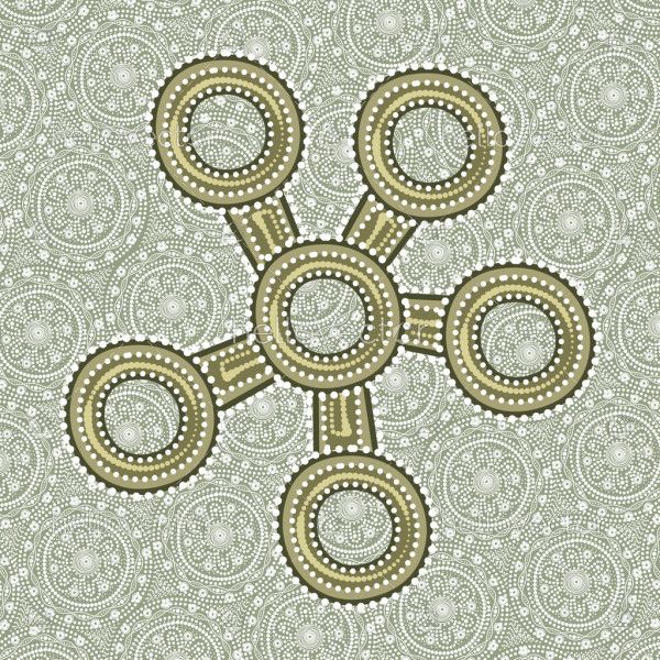 Honey Ant Site - Aboriginal art vector background