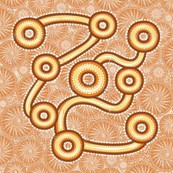 Australian Aboriginal Dot Connection Artwork - Vector