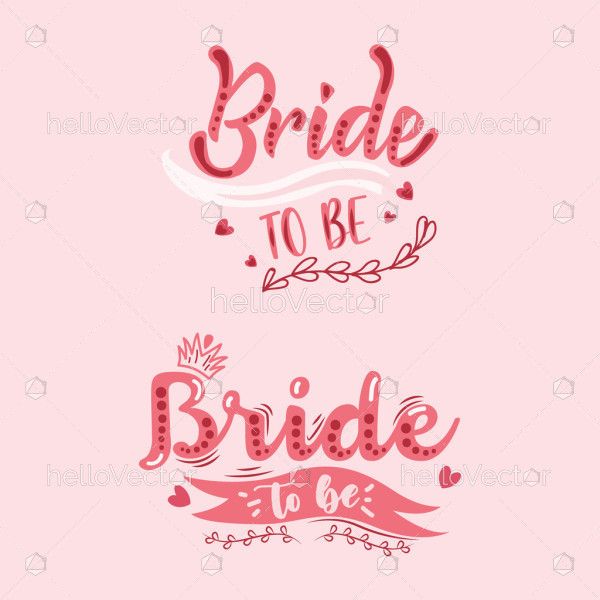 Bride to be vector pink graphic for decoration