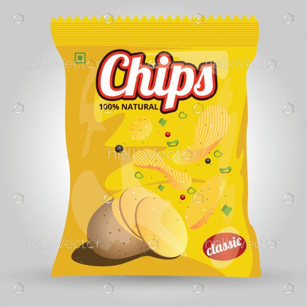 Potato chips packaging - Vector