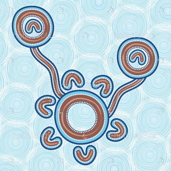 Vector aboriginal blue painting