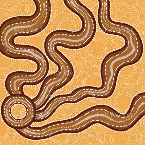 Vector aboriginal style of dot artwork