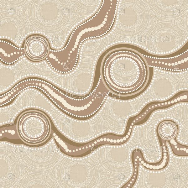 Aboriginal dot art vector connection background