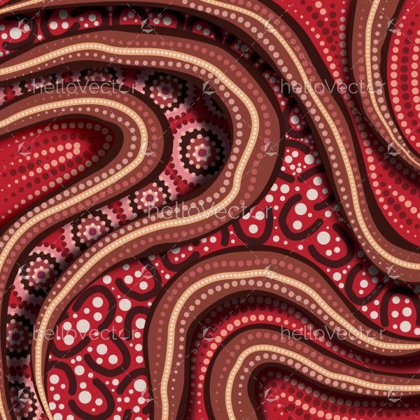 Aboriginal dot artwork 3d background illustration