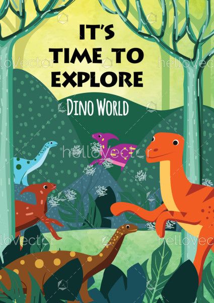 Dino world - children's stories book cover design