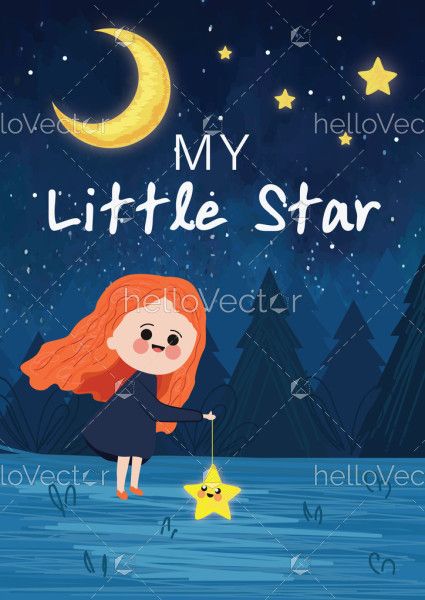 My Little Star - Story Book Cover Template