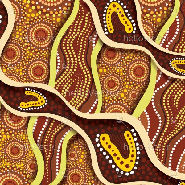 Aboriginal dot design background - Vector
