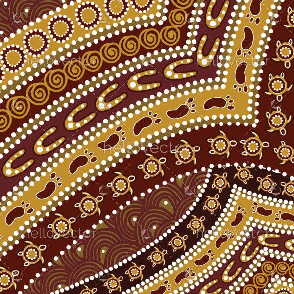 Australian Aboriginal Style Of Pattern Background