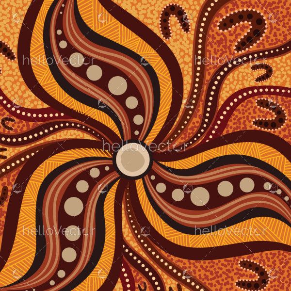 Vector aboriginal style of dot artwork