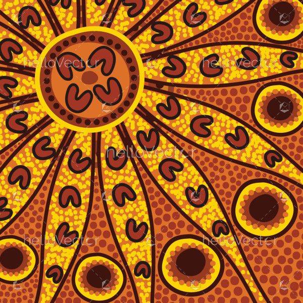 Aboriginal dot art style vector background
