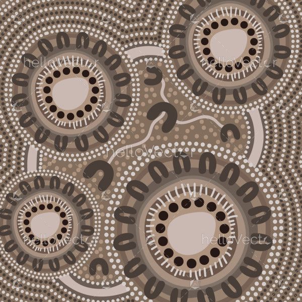 Aboriginal dot art style vector artwork