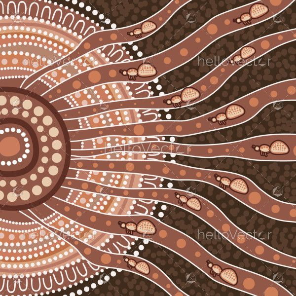 Honey ants aboriginal dot vector artwork