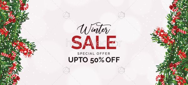 Winter sale decorative banner background