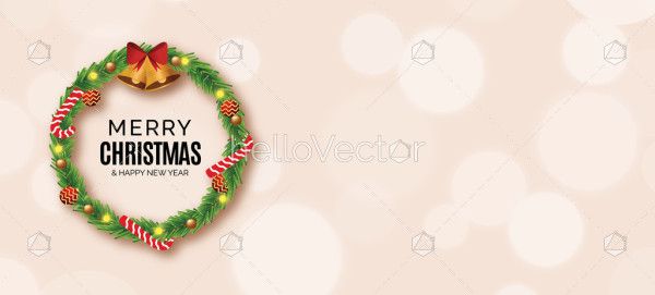 Christmas background with Wreath