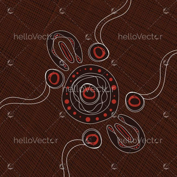 Brown aboriginal style of vector artwork