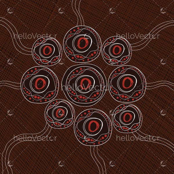 Brown aboriginal circle design background