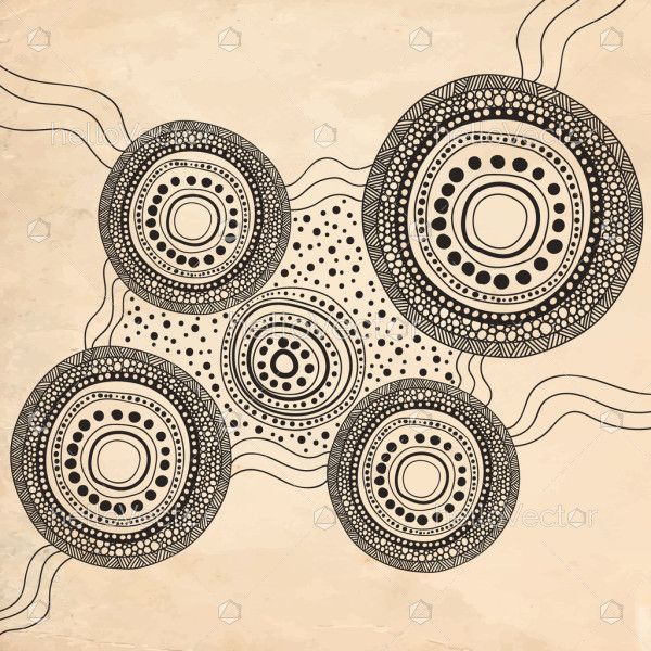 Grey aboriginal doted circle art illustration
