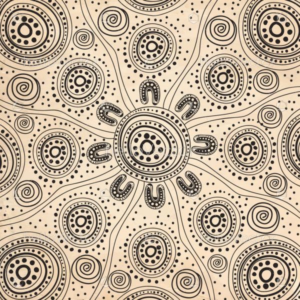 Grey aboriginal dot art design background