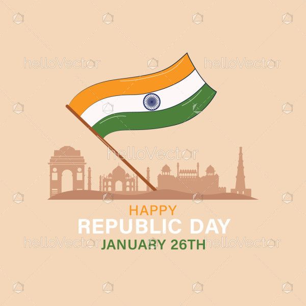 26 January, India Happy Republic Day Background