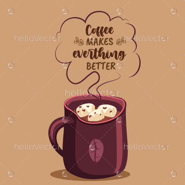 Coffee Mug With Quote - Vector Illustration
